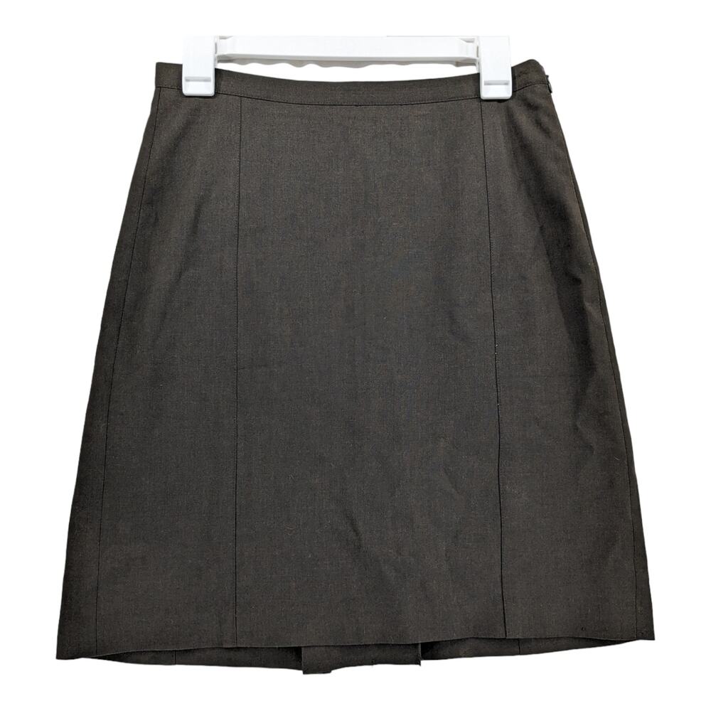 The Limited Stretch Pencil Skirt 4 Brown Side Zip Slit Office Work Formals Mini